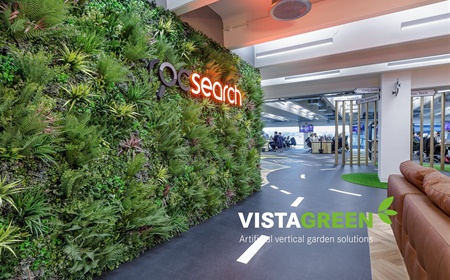 Green Panels de Vistagreen : murs végétaux artificiels pour le bureau et l’intérieur